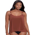 Miraclesuit Swim Dazzle Underwired Draped Tankini Top in Brown 10