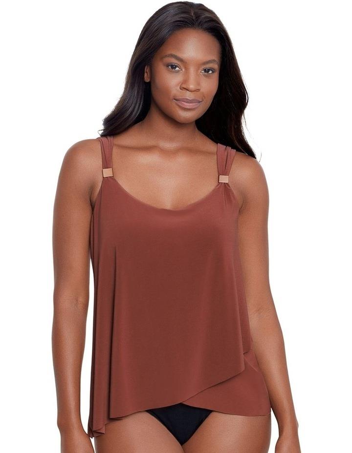 Miraclesuit Swim Dazzle Underwired Draped Tankini Top in Brown 18