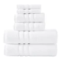 Logan and Mason Super Duet Towel Pack 6 Piece in White Towel Set