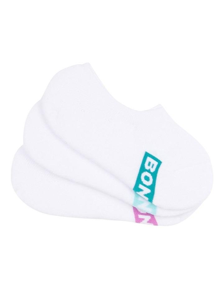 Bonds Womens Logo Cushioned Sneaker Socks 3 Pack in White Pack_11K White 8-11