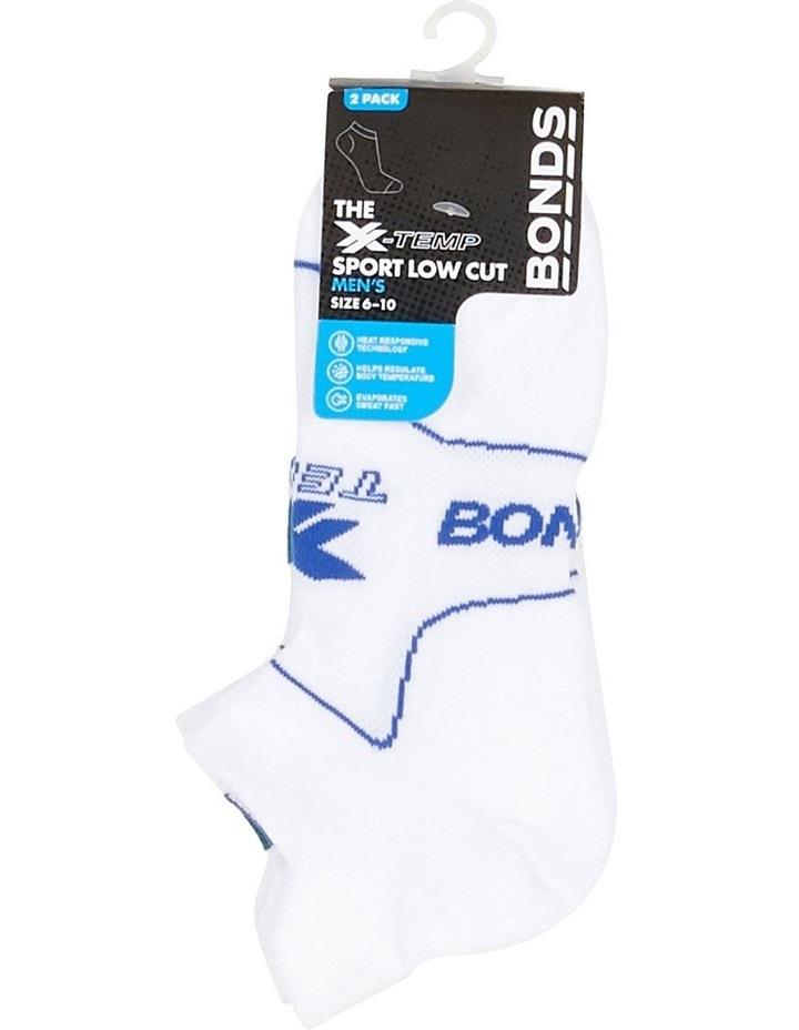 Bonds Mens X-Temp Sport Low Cut Socks 2 Pack in White Regular
