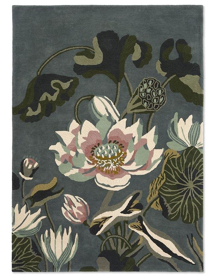 Wedgwood Waterlily Rug 038608 in Midnight Pond Green 180x120cm
