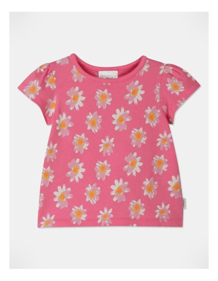 Sprout Essential Flower T-Shirt in Bright Pink Brt Pink 2