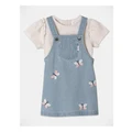 Sprout Butterfly Denim Pinafore And Tee Set in Denim 000