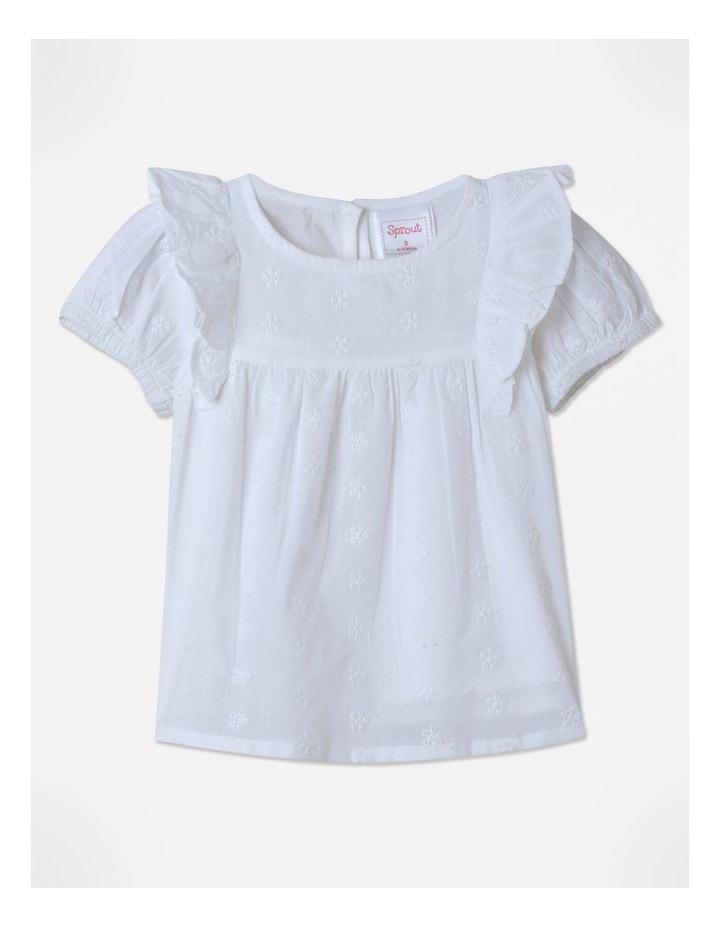 Sprout Broderie Frill Top in White 00