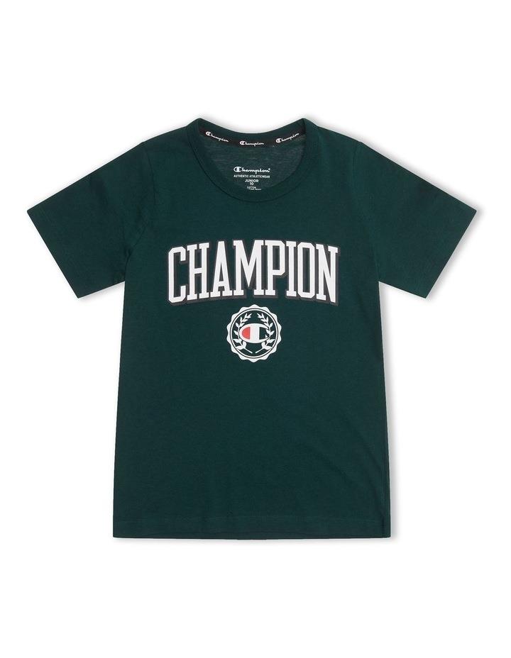 Champion Graphic Tee in Mid Field Green 8