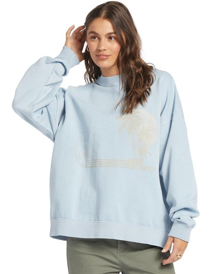 Roxy Lineup Oversized Sweatshirt in Clear Sky Blue M