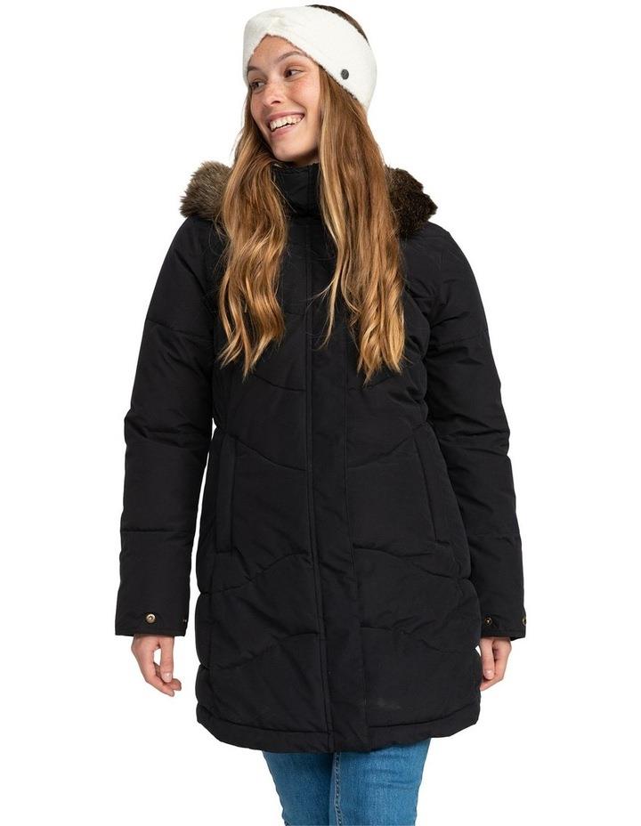 Roxy Ellie Longline Winter Jacket in True Black S