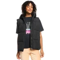 Roxy Bright Side Longline Hooded Puffer Jacket in Anthracite Black S