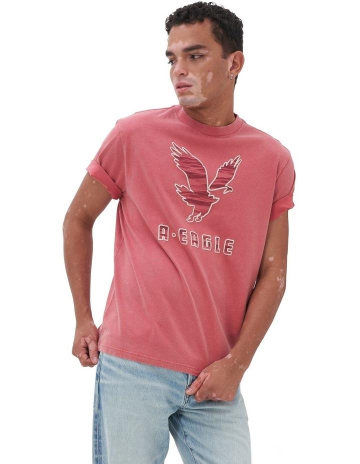 American Eagle Super Soft Logo Graphic T-shirt in Rose S