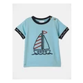 Sprout Yacht Jacquard Trim T-Shirt in Sky Blue 00