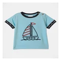 Sprout Yacht Jacquard Trim T-Shirt in Sky Blue 0