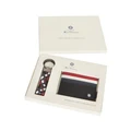 Ben Sherman Credit Card Wallet & Keyring in Navy/Red Navy One Size