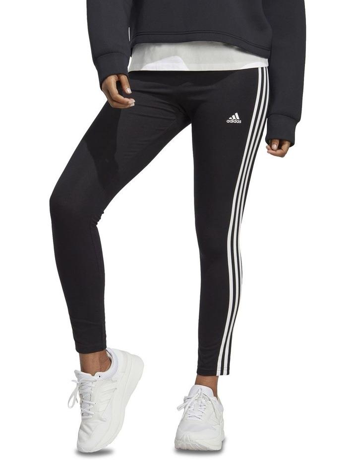 adidas 3-Stripes High-Waisted Leggings in Black/White Blk/White S