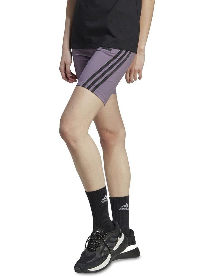 Adidas Future Icons 3-Stripes Bike Shorts in Shadow Violet Aubergine XS