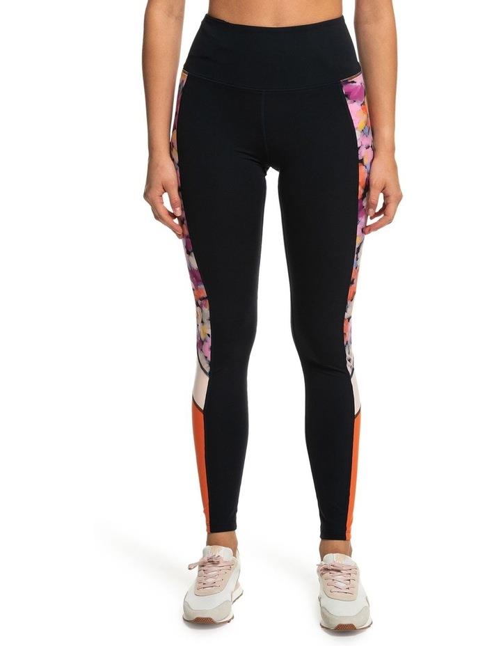 Roxy Heart Into It Printed Technical Leggings in Anthracite Black XS