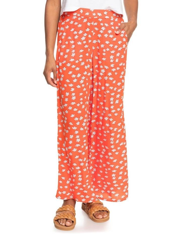 Roxy Midnight New Avenue Wide Leg Trousers in Tiger Lily Flower Orange L