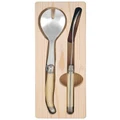 Laguiole Silhouette Stainless Steel Salad Server Set 28.5cm in Ivory