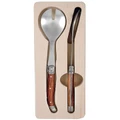 Laguiole Silhouette Stainless Steel Salad Server Sets 28.5cm in Brown