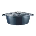 The Cooks Collective Olive Cast Iron Casserole with Lid 26cm/5L Midnight Blue