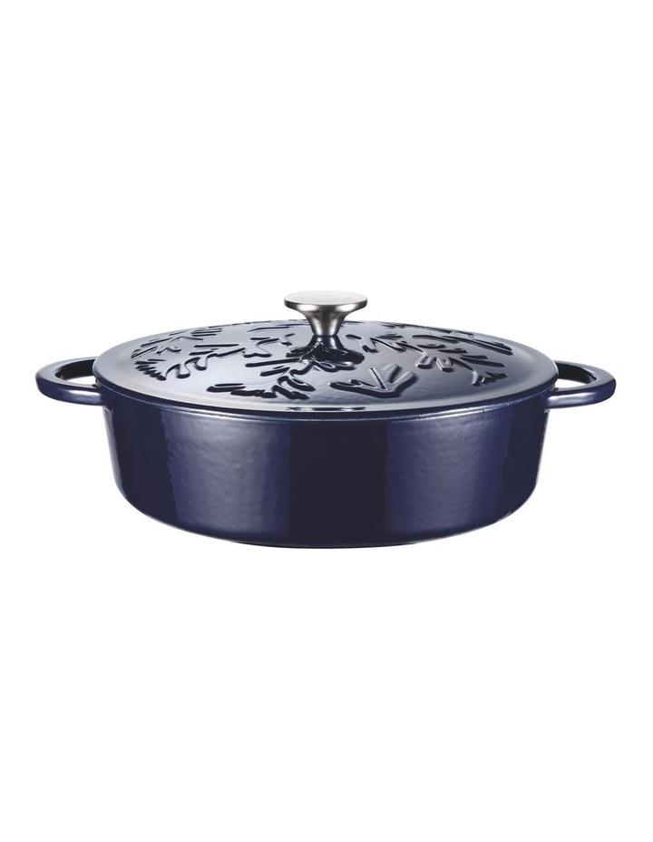 The Cooks Collective Olive Cast Iron Sauts with Lid 30cm/4.0lt Midnight Blue