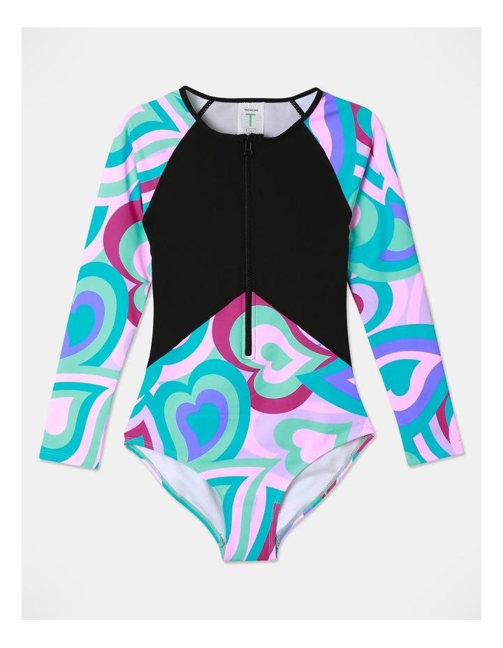 Tilii Recycled and Chlorine Resistant Long Sleeve One Piece in Rainbow 8