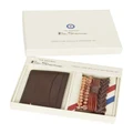 Ben Sherman Leather Credit Card Holder & Bracelet Set in Brown/Tan Brown One Size