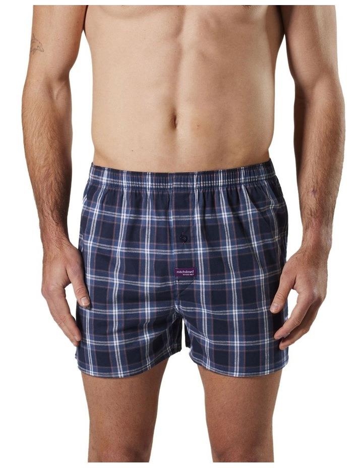 Mitch Dowd Captain Check Cotton Stretch Boxer Shorts in Navy S