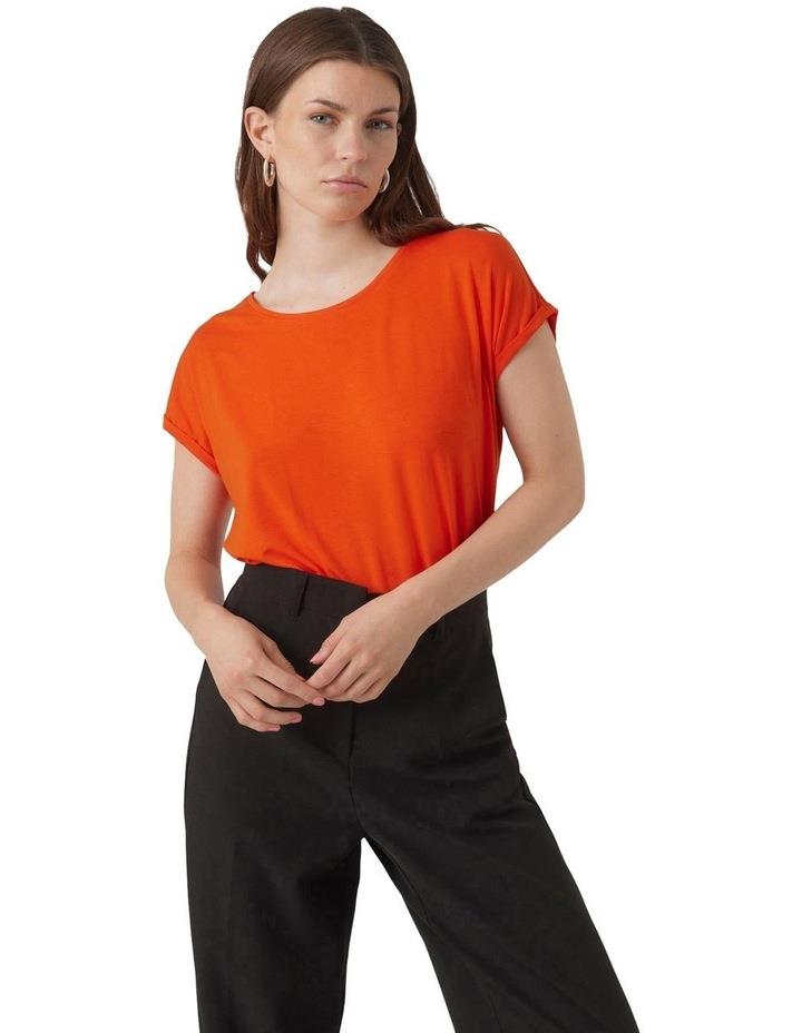 Vero Moda Ava Plain Short Sleeve Top in Orange XS