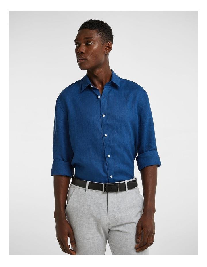 yd. West Hampton Pure Linen Shirt in Blue S