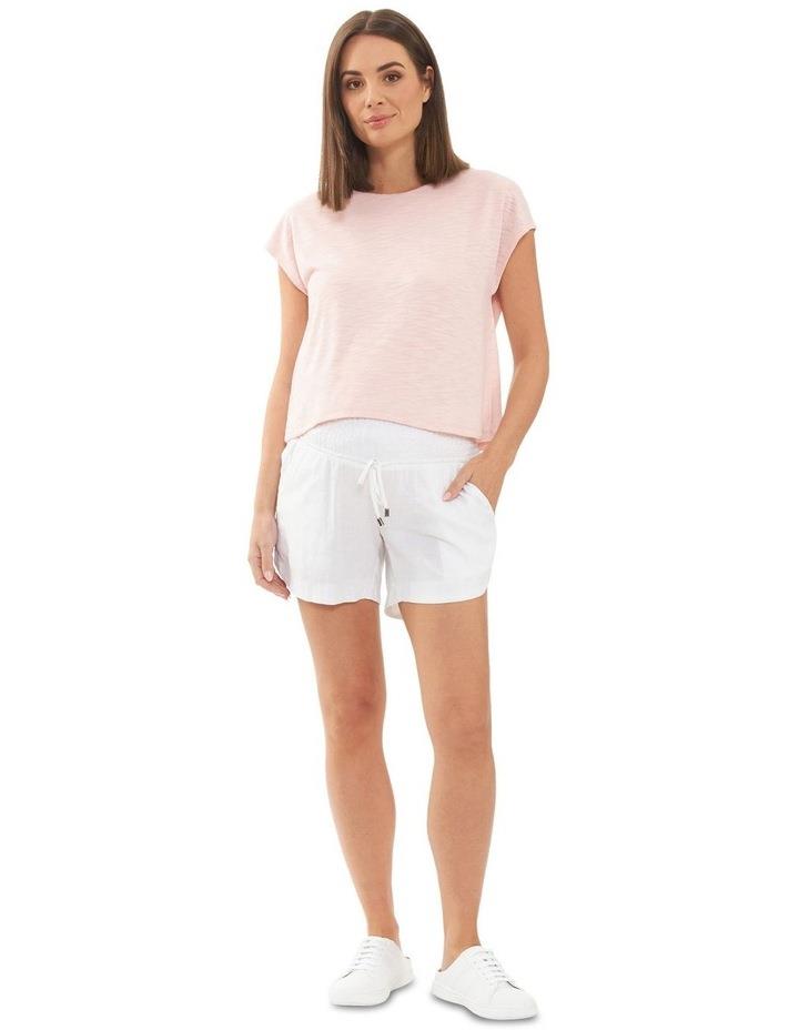 Ripe Indi Shirred Linen Short in White XL