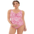 Ripe Janis Tie Front One Piece in Hot Pink/White Assorted S