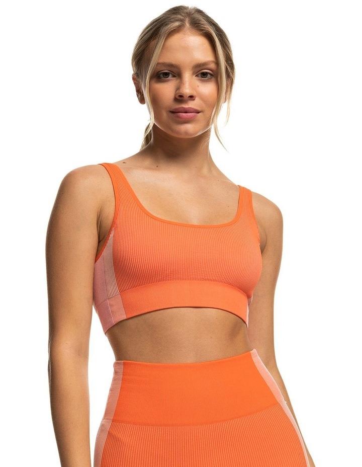 Roxy Chill Out Seamless Medium Impact Sports Bra in Tigerlily Orange XL