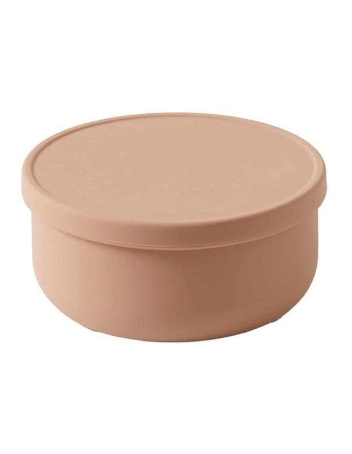 Other Henny Round Silicone Bowl Food Container With Lid 13x6 Cm in Terracotta Beige