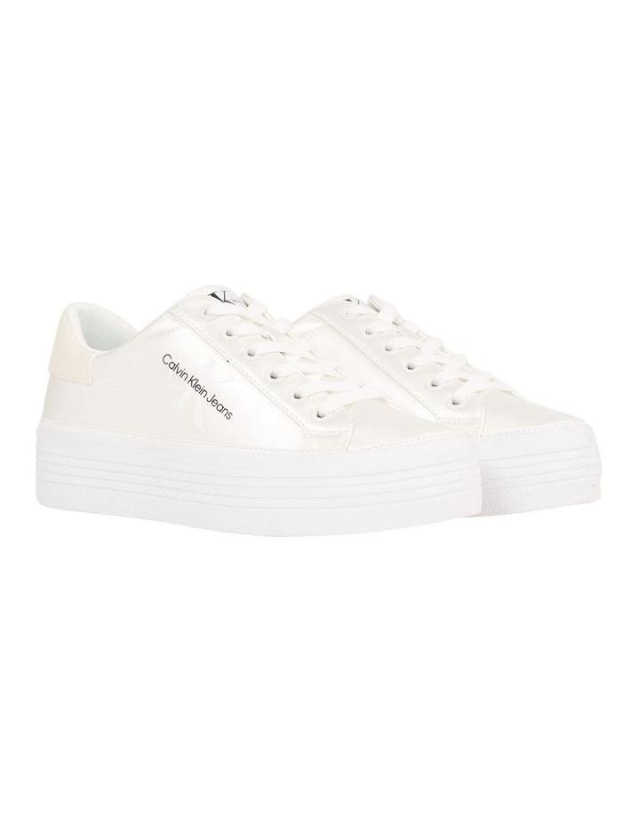 Calvin Klein Pearlized Platform Trainer Shoes in White 38