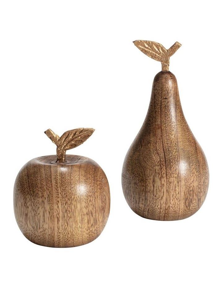 Willow & Silk Asst Handcrafted Apple & Pear Set of 2 in Natural/Burnt Gold Natural