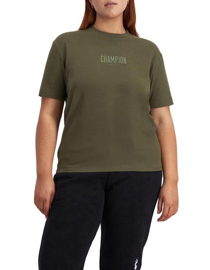 Champion Rochester Base Oversized Tee in Olive L