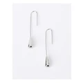 Trent Nathan Polished Long Silver Hook Earring in Silver