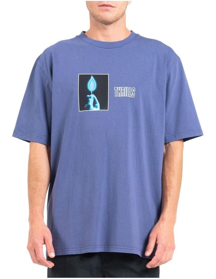Thrills Lucky Strike Oversize Fit Tee in Blue Rinse Blue XL