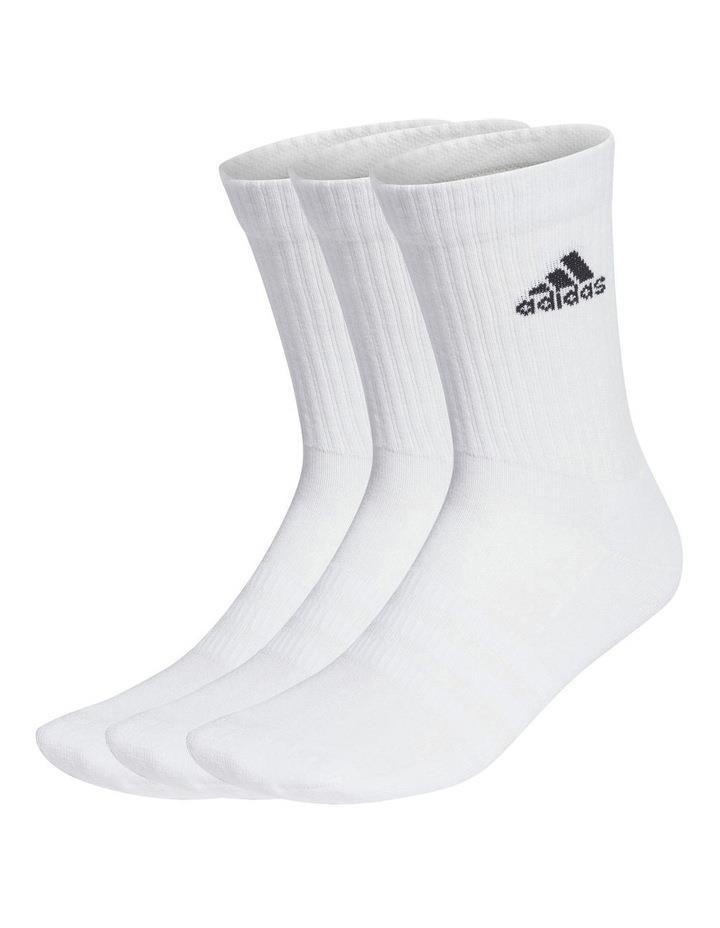 adidas Cushioned Crew Socks 3 Pack in White/Black Assorted King