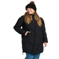Roxy Abbie Longline Winter Jacket in True Black XL