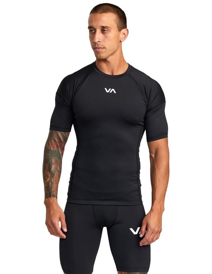 RVCA Compression Short Sleeve Top in Black XL