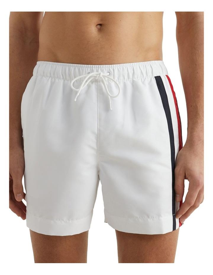 Tommy Hilfiger Signature Tape Mid Length Swim Shorts in White M