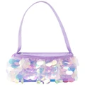 Pink Poppy Shimmering Mermaid Iridescent Disc Sequin Handbag in Lilac Purple One Size