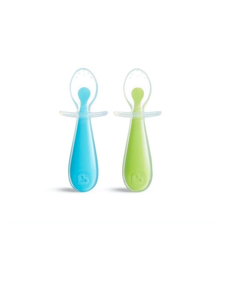 Munchkin Gentle Scoop 2 Pack Silicone Training Spoons in Blue/Green Assorted