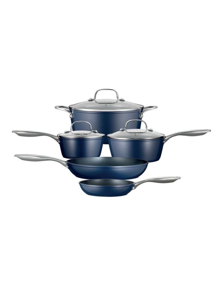The Cooks Collective Colors Non Stick Cookware Set 5 Piece in Midnight Blue