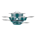 The Cooks Collective Colors Non Stick Cookware Set 5 Piece in Teal