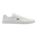 Lacoste Lerond Pro Baseline Leather Sneakers in White/Pink White 3