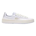 Lacoste Carnaby Platform Monogram Leather Sneaker in White/Light Turquoise White 4