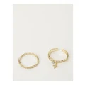 Piper Fine Clover Charm Ring 2pk in Gold S-M